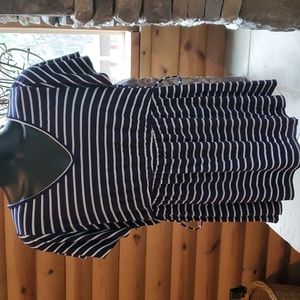 FLUTTER SHORT SLEEVE ELASTIC WAIST TOP LARGE